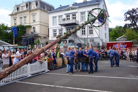 Die Schröter beim Aufstellen des Zunftbaums